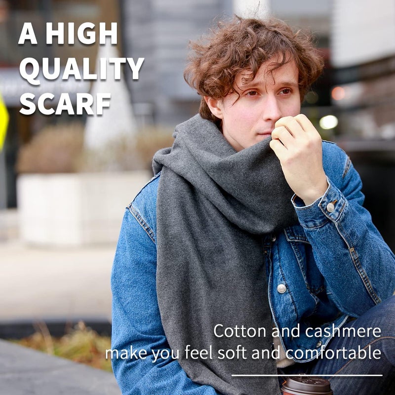 FULLRON Store Men Winter Scarf Soft Warm Long Cashmere Feel Scarves - Image 4